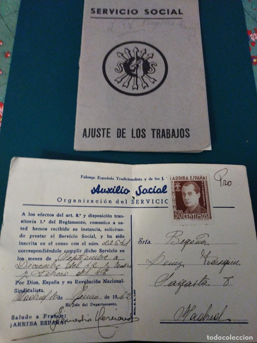 Militaria: 2 documentos Servicios Sociales - Foto 1