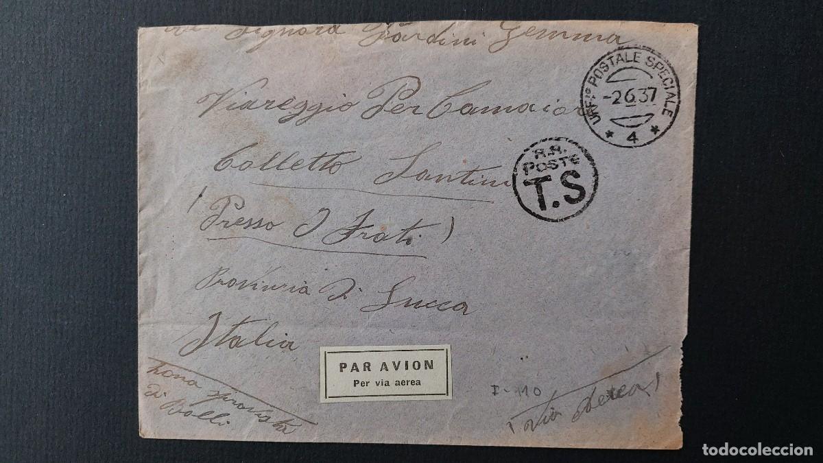 Militaria: SOBRE 1937 ESPANA GUERRA CIVIL VOLUNTARIOS ITALIANOS A LUCCA (ITALIA) MATASELLO UFFICIO POSTALE SPEC