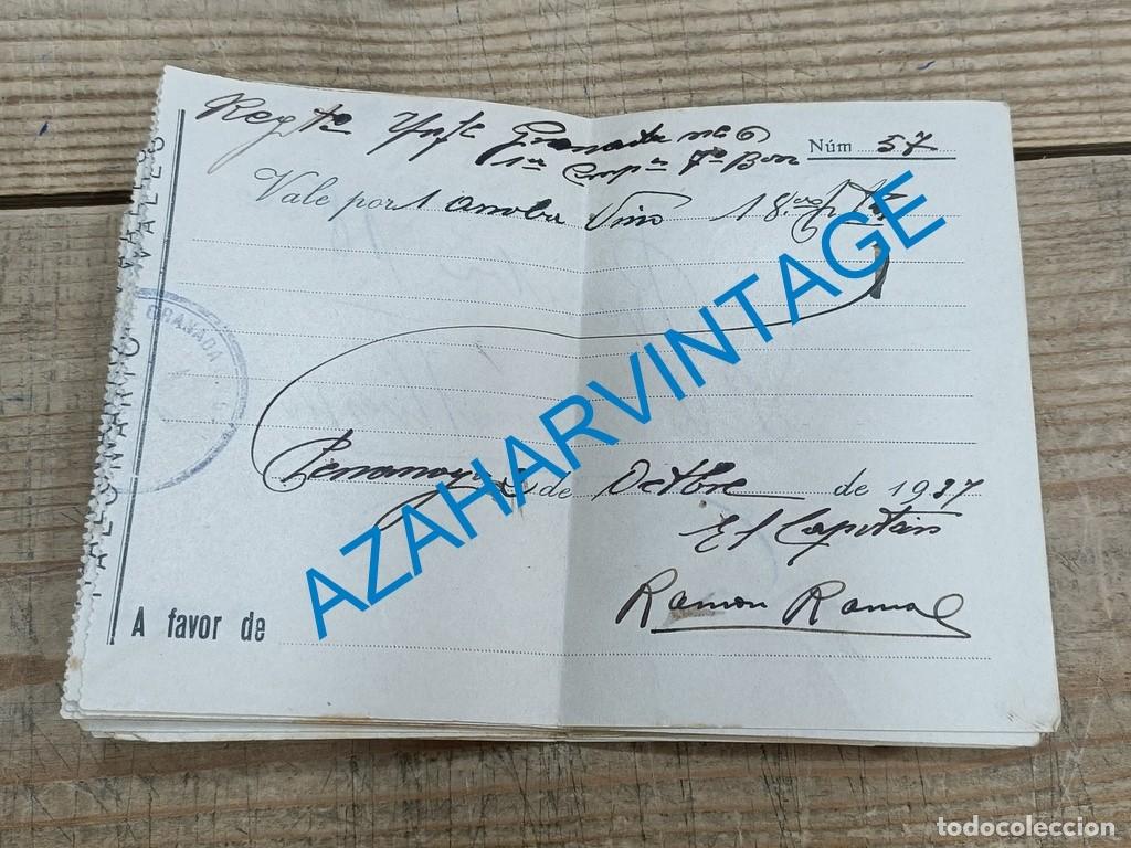 Militaria: GUERRA CIVIL : VALE POR 1 ARROBA DE VINO. REG. INF. GRANADA N&ordm; 6 . PE&Ntilde;ARROYA ( CORDOBA ),1937