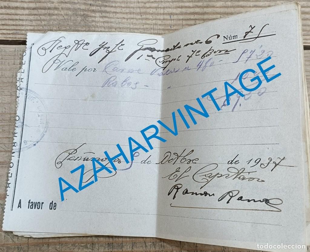 Militaria: GUERRA CIVIL : VALE POR CARNE VACUNO . REG. INF. GRANADA N&ordm; 6 . PE&Ntilde;ARROYA ( CORDOBA ),1937