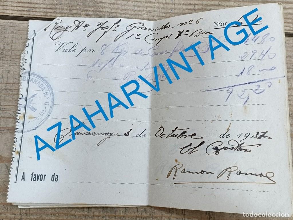 Militaria: GUERRA CIVIL : VALE POR KILOS DE CARNE . REG. INF. GRANADA N&ordm; 6 . PE&Ntilde;ARROYA ( CORDOBA ),1937