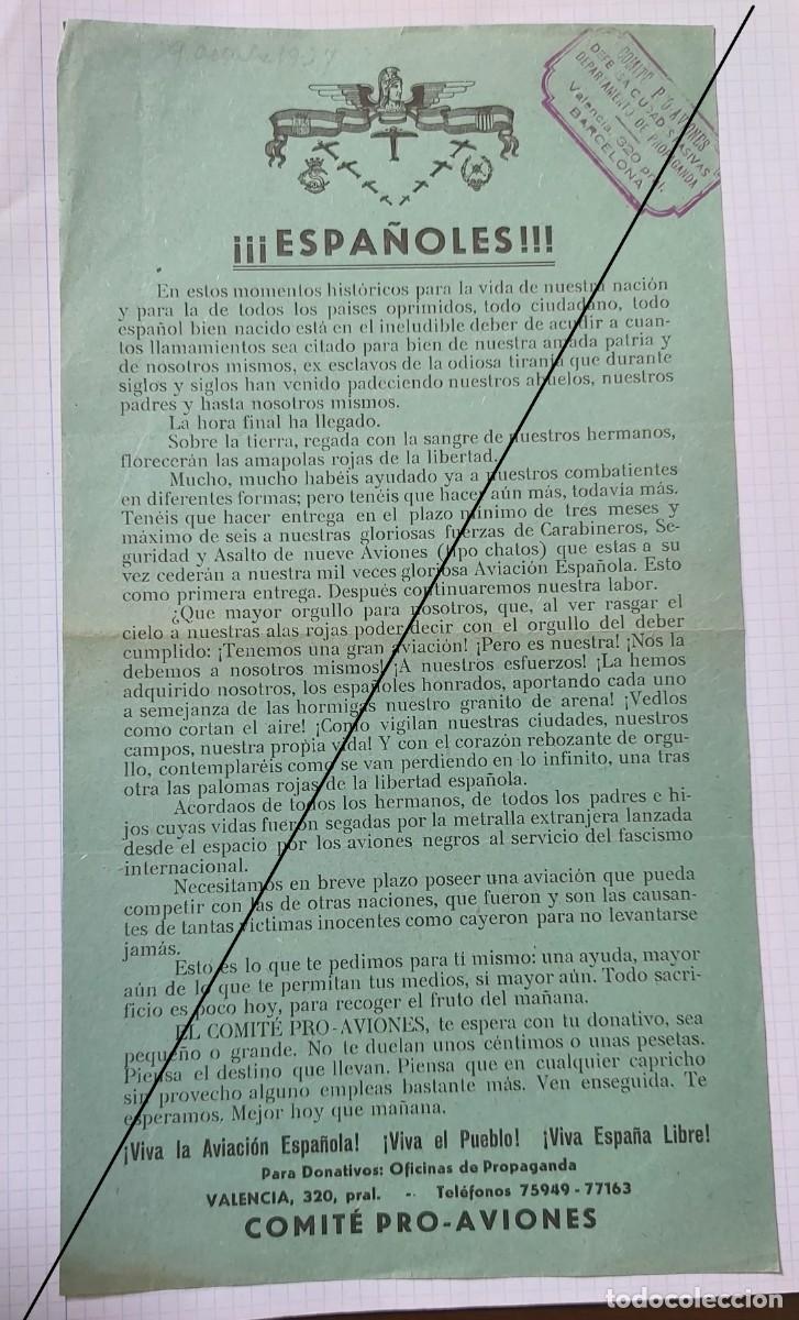 Military Antiques: Folleto del Comit&eacute; Pro-Aviones, en catal&aacute;n, 1937