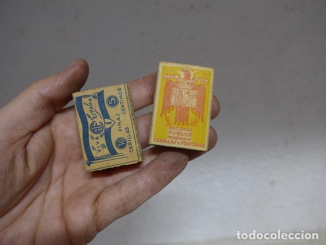Militaria: Lote 2 antiguas cajas de cerillas completas sin abrir de epoca, originales. Franquistas.