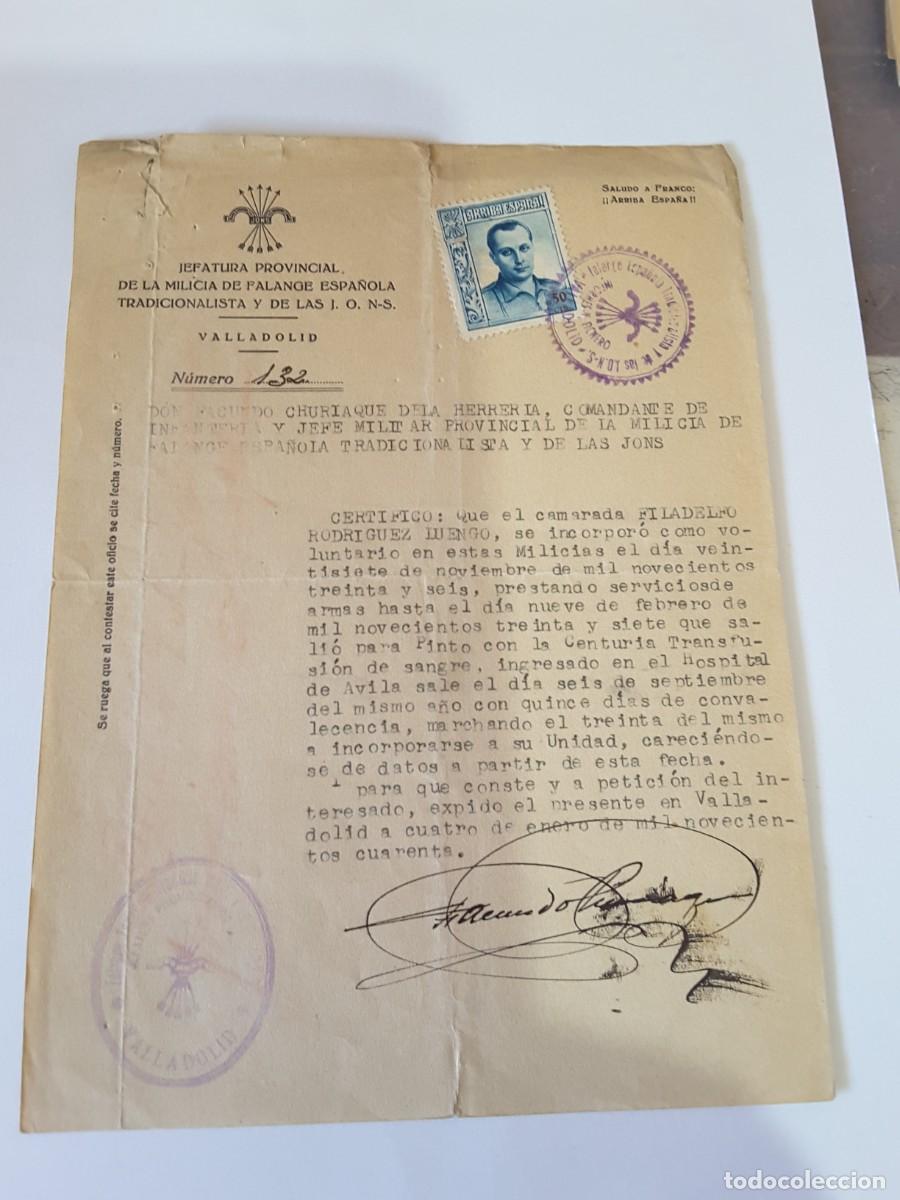 Militaria: Documento Falange - Foto 1