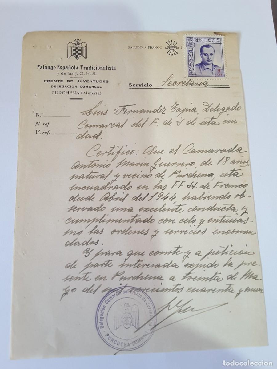 Militaria: Documento Falange - Foto 1