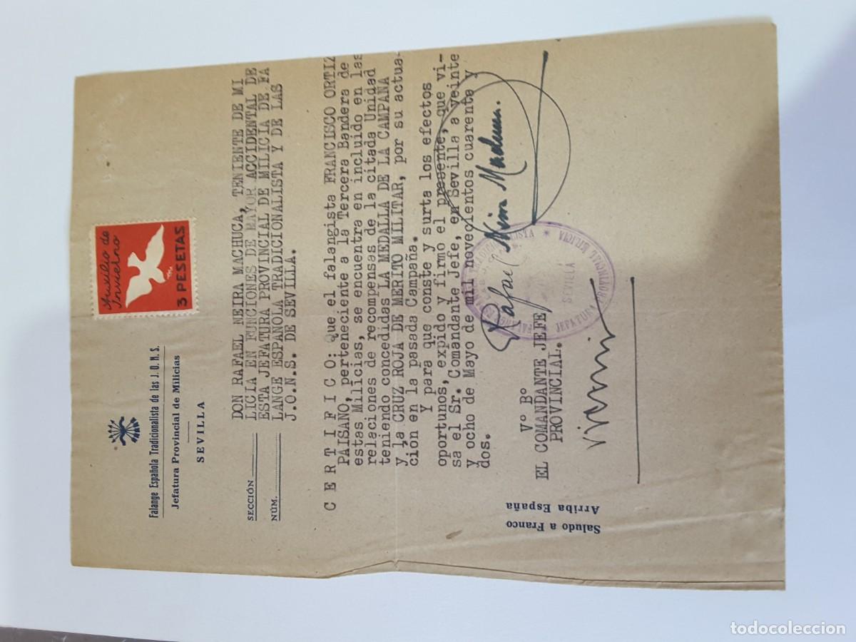 Militaria: Documento Falange - Foto 1
