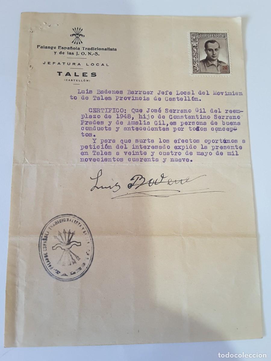 Militaria: Documento Falange - Foto 1