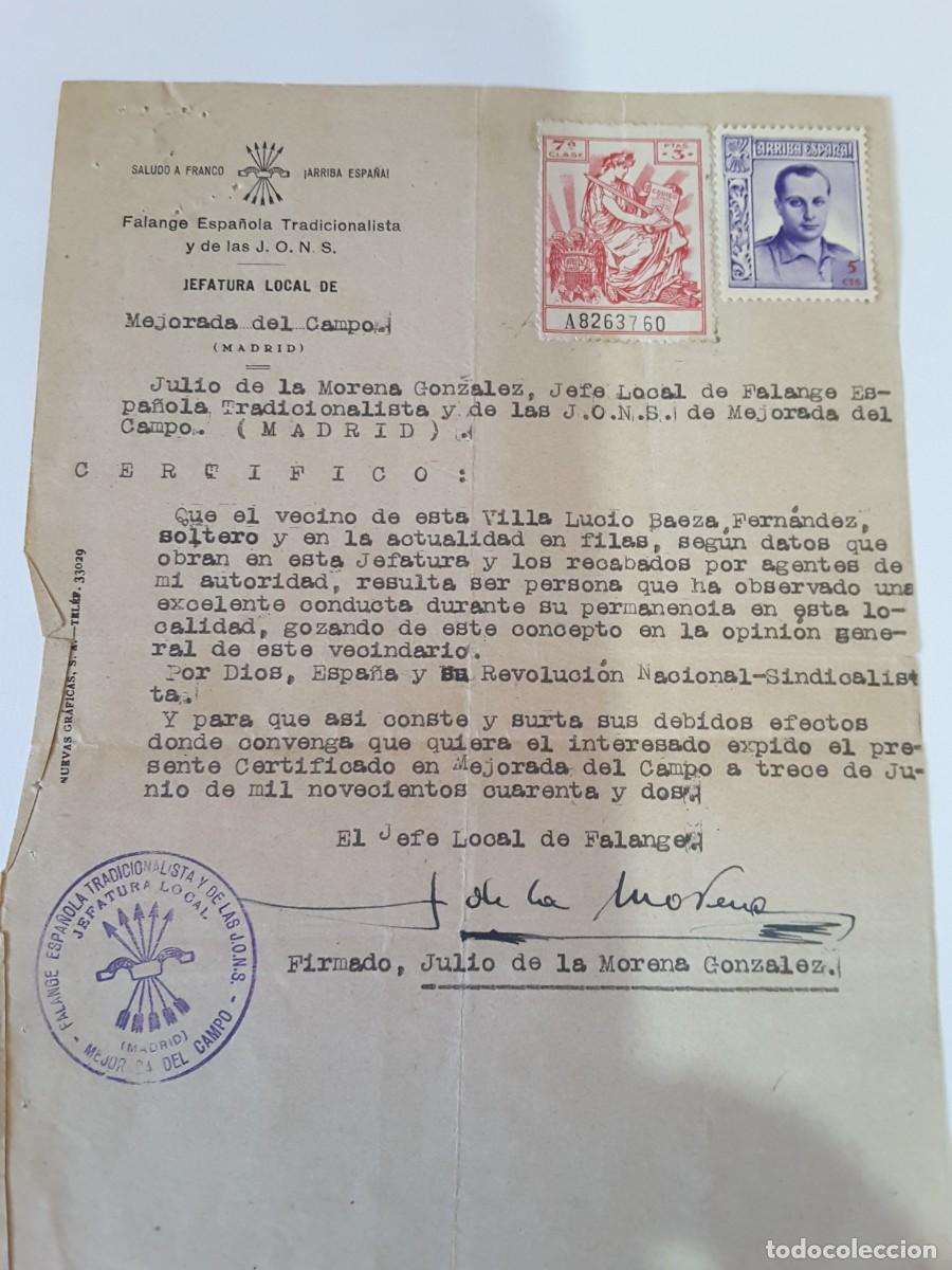 Militaria: Documento Falange - Foto 1