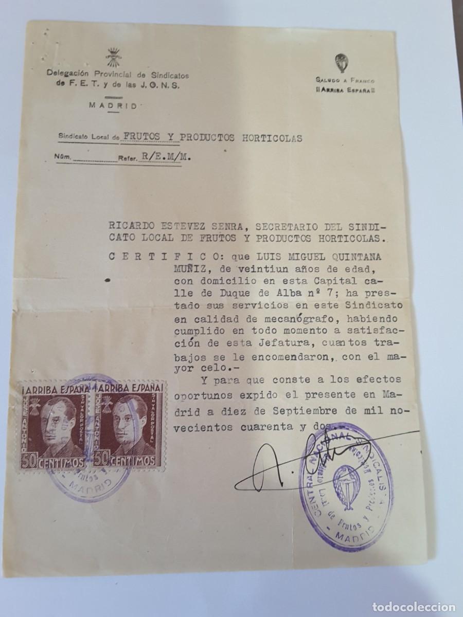 Militaria: Documento Falange