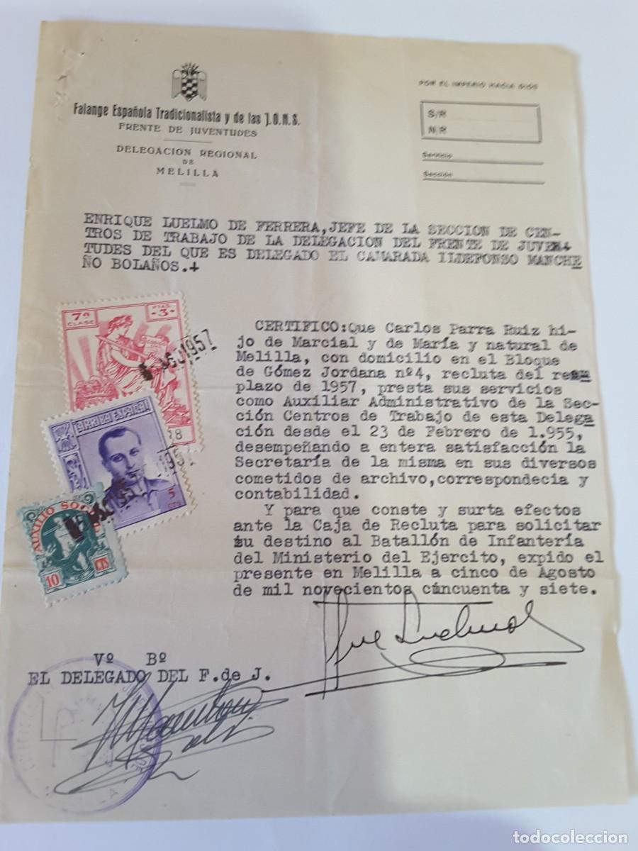 Militaria: Documento Falange