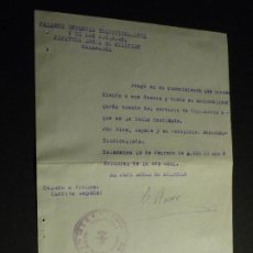 Militaria: SALAMANCA 1938 FALANGE ESPAÑOLA MILICIAS CERTIFICADO EXENCION VIGILANCIA A GUILLERMO LINDEMANN. Lote 399874719