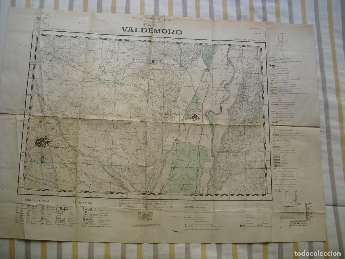 Military Antiques: JULIO 1938 MAPA DE LA GUERRA CIVIL DE VALDEMORO HOJA 582-II E 1:25000