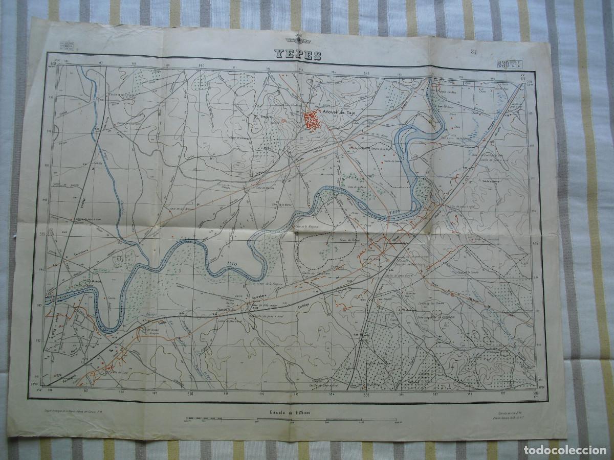 Militaria: FEBRERO 1939 MAPA DE LA GUERRA CIVIL DE YEPES HOJA 630-1 E 1: 25000 SERVICIO DE AVIACI&Oacute;N
