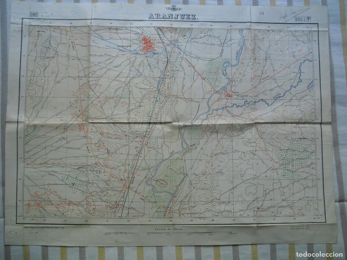Militaria: FEBRERO 1939 MAPA DE LA GUERRA CIVIL DE ARANJUEZ HOJA 605-2 E 1: 25000 SERVICIO DE AVIACI&Oacute;N