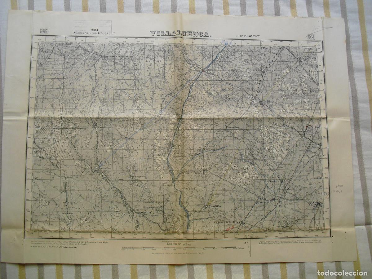 Militaria: GUERRA CIVIL MAPA DE VILLALUENGA DEL EJERCITO NACIONAL 1: 50000