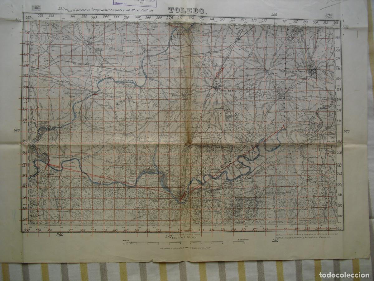 Militaria: GUERRA CIVIL MAPA DE TOLEDO DEL EJERCITO REPUBLICANO E 1:50000