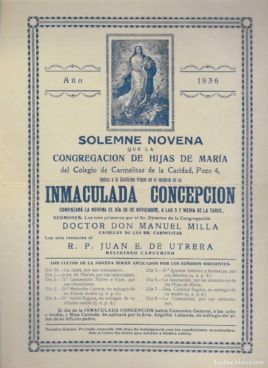 Militaria: SOLEMNE NOVENA.-A&Ntilde;O 1936,- MIDE: 32 X 22 C.M. VER FOTO
