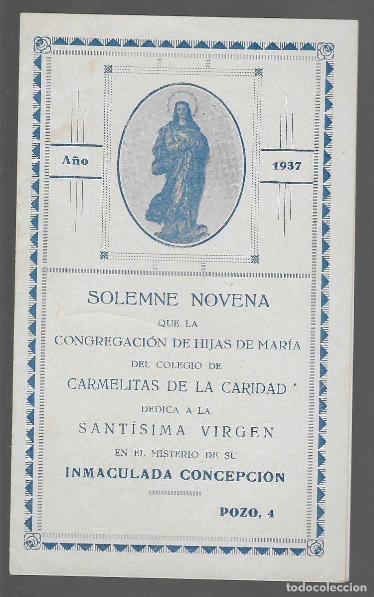 Militaria: DIPTICO,-SOLEMNE NOVENA.-A&Ntilde;O 1937,- MIDE: 14 X 8,50 C.M. CERRADO, 17 X 14, C.M.VER FOTO