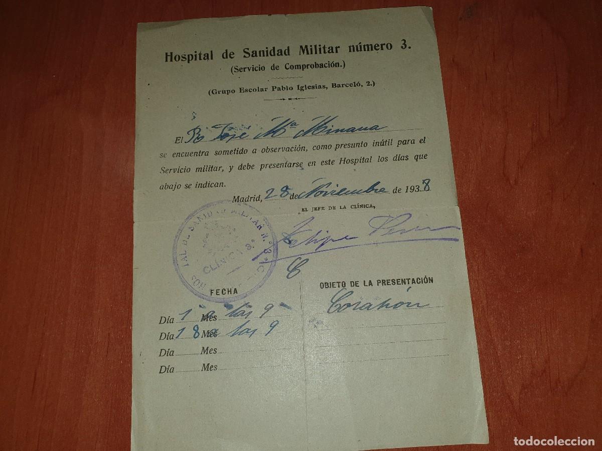 Militaria: Hospital de sanidad militar, 1938 madrid