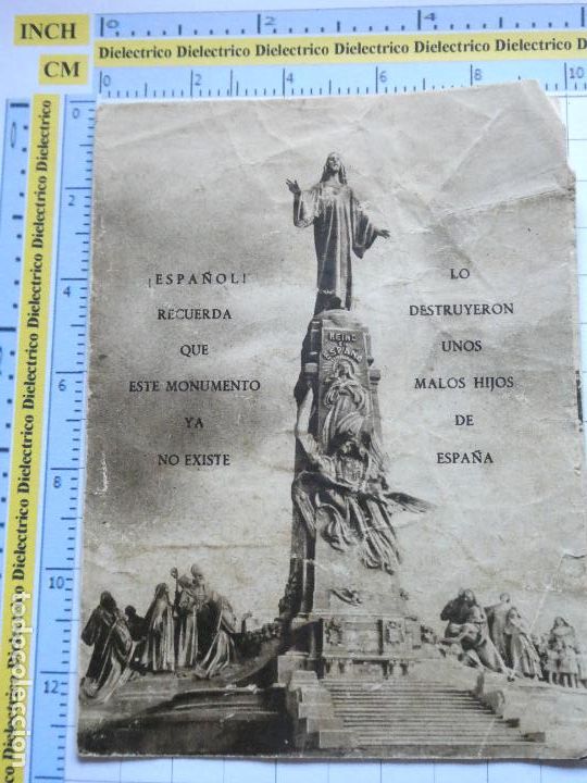 Military Antiques: DOCUMENTO. ESPA&Ntilde;OL RECUERDA ESTE MONUMENTO YA NO EXISTE MALOS HIJOS DE ESPA&Ntilde;A A&Ntilde;O 1940 GUERRA CIVIL