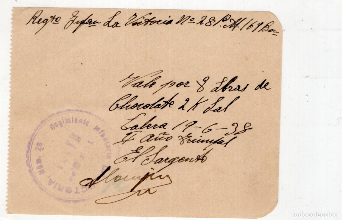 Military Antiques: GUERRA CIVIL. VALES LIMENTACI&Oacute;N