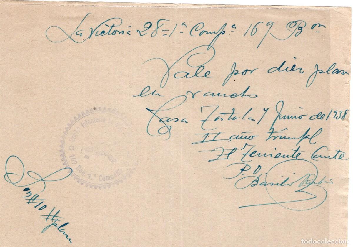 Military Antiques: GUERRA CIVIL. VALE POR 10 PLAZAS DE RANCHO