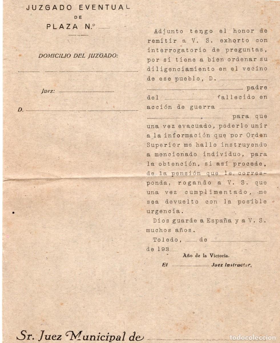 Military Antiques: GUERRA CIVIL. IMPRESO PENSI&Oacute;N MUERTOS EN COMBATE
