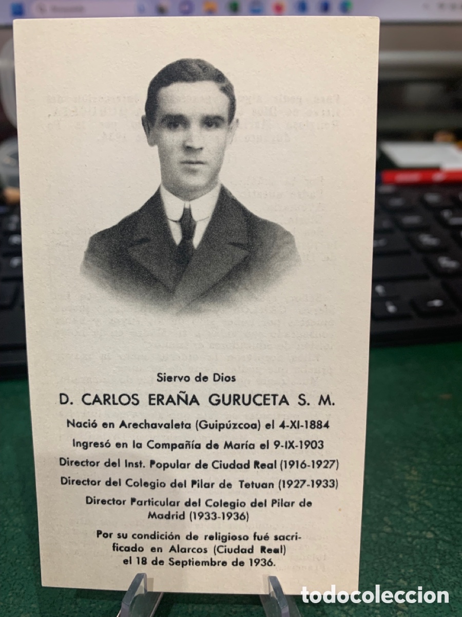 Militaria: Recordatorio - fusilado 18/09/36 - Ciudad Real -