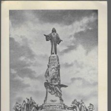 Militaria: CARTEL, RECUERDO MONUMENTO DEL SAGRADO CORAZON DE JESUS..- MIDE: 24 X 16 C.M. VER FOTO