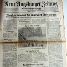Militaria: DIARIO ALEMAN NAZI NEUE AUGSBURGER. 18 ENERO 1937 GUERRA CIVIL. MALAGA. NO INTERVENCION.