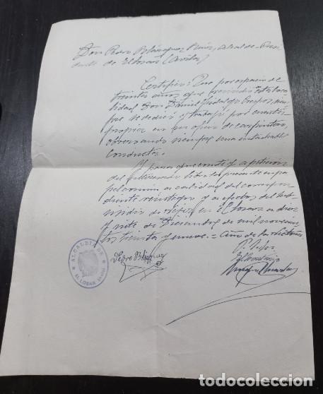 Militaria: CERTIFICADO CONDUCTOR INTACHABLE ALCALDIA DE EL LOSAR AVILA 1939