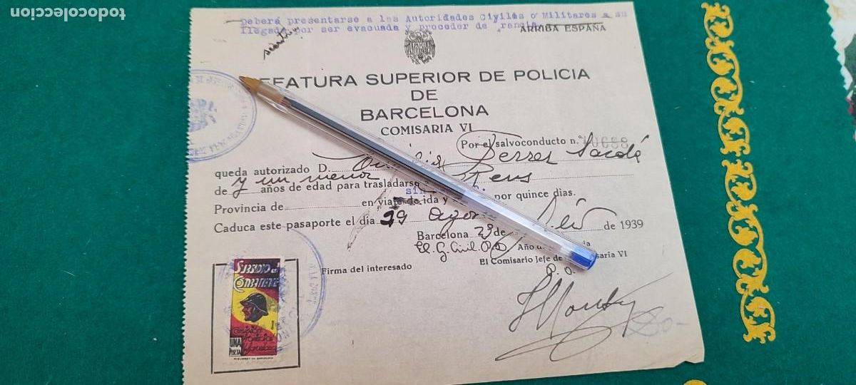 Militaria: Guerra Civil republica salvoconducto