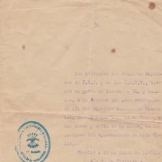 Militaria: DOCUMENTO DE FALANGE 1ª CÍA. BATALLÓN DE TRABAJADORES,TORELLÓ 17/7/1939.