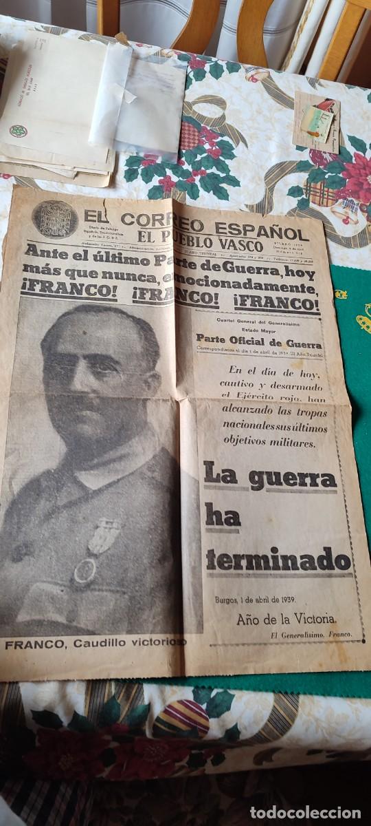 Militaria: Hoja correo espa&ntilde;ol pueblo vasco Bilbao 1939 guerra civil