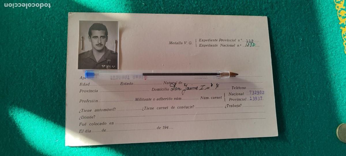Militaria: Ficha vieja Guardia Falange Comuni&oacute;n Tradicionalista