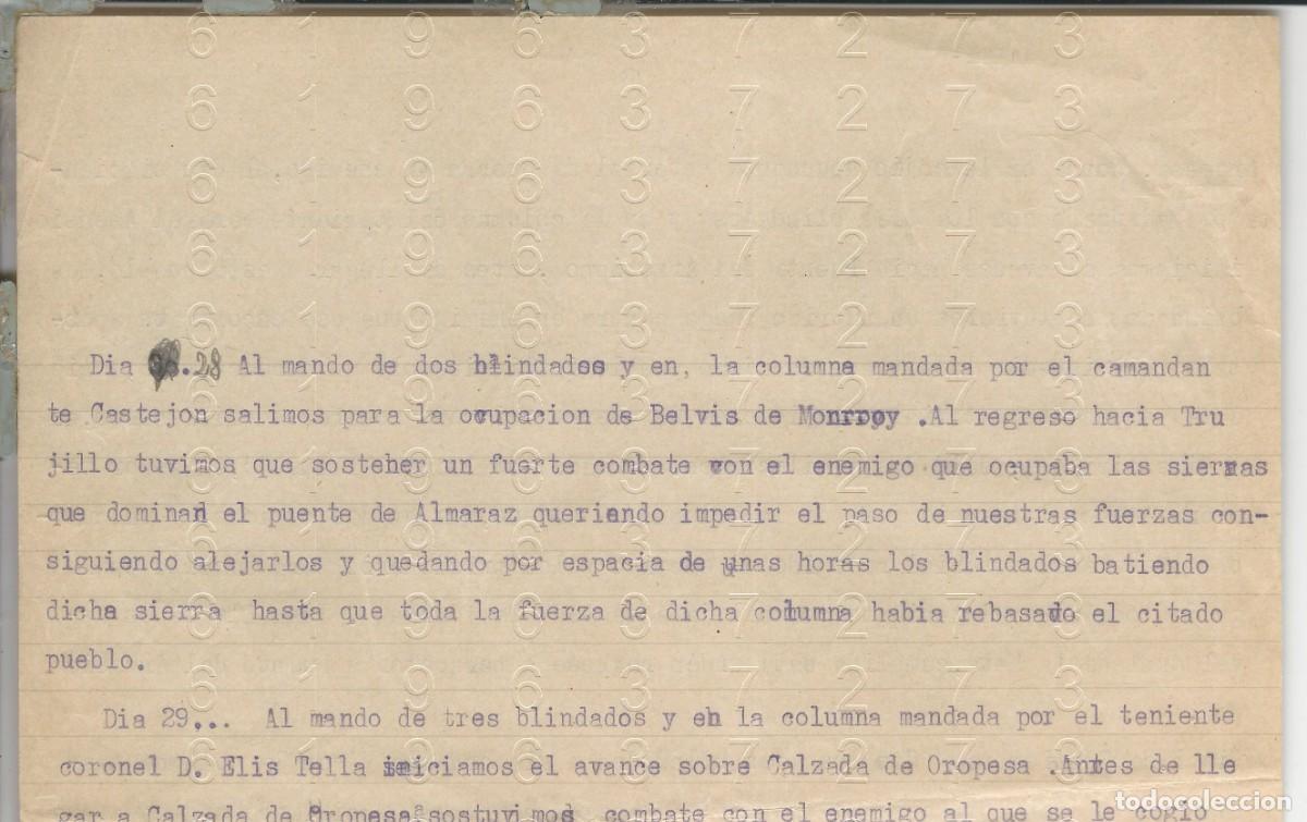 Military Antiques: BELVIS DE MONROY TRUJILLO Y OTROS PUEBLOS GUERRA CIVIL 1 FOLIO L61