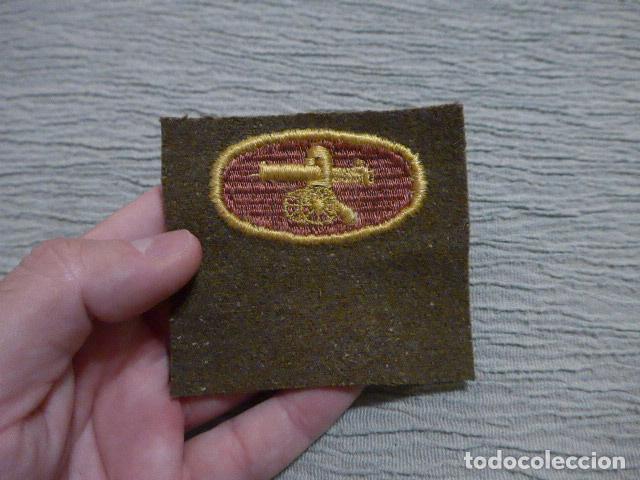 Military Antiques: Antiguo parche republicano de ametralladora maxim, original, Guerra civil.