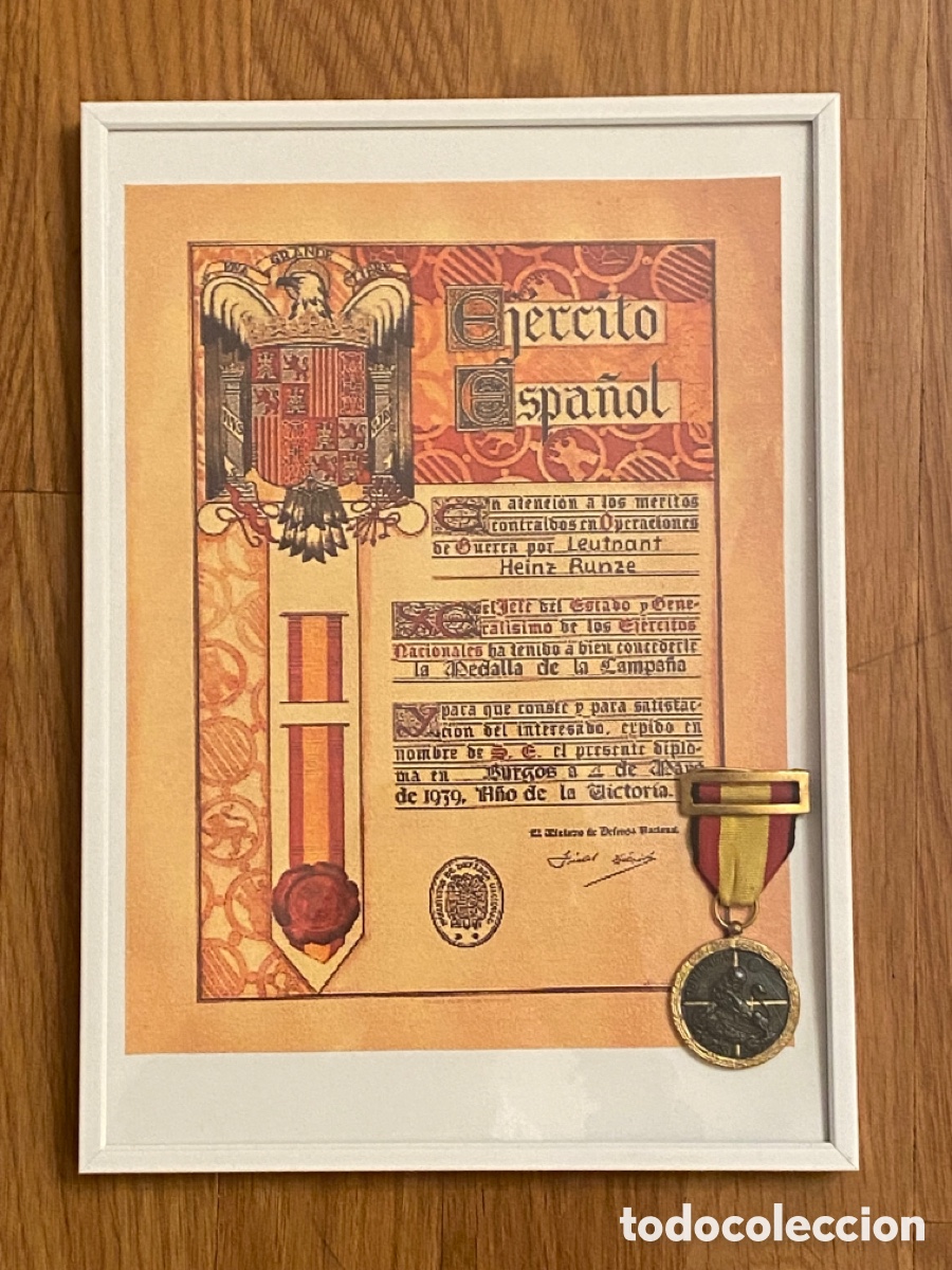 Military Antiques: Medalla legi&oacute;n condor con documento Guerra Civil