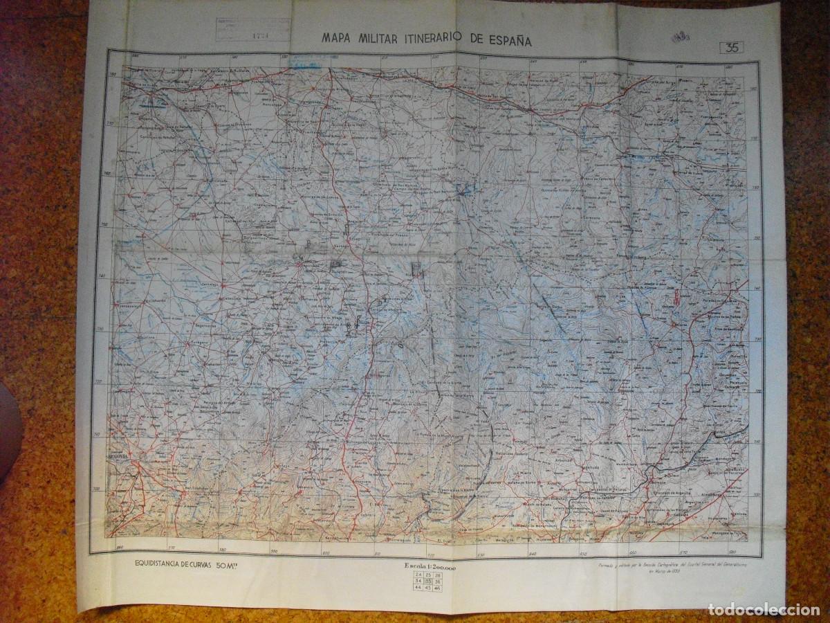 Militaria: GUERRA CIVIL 1939 MAPA MILITAR ITINERARIO EJCTO NACIONAL HOJA 35 PE&Ntilde;AFIEL BERLANGA SEGOVIA
