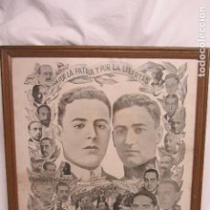 Militaria: CARTEL CONMEMORATIVO FUSILAMIENTO DE LOS CAPITANES FERMIN GALAN Y GARCIA HERNANDEZ 1930