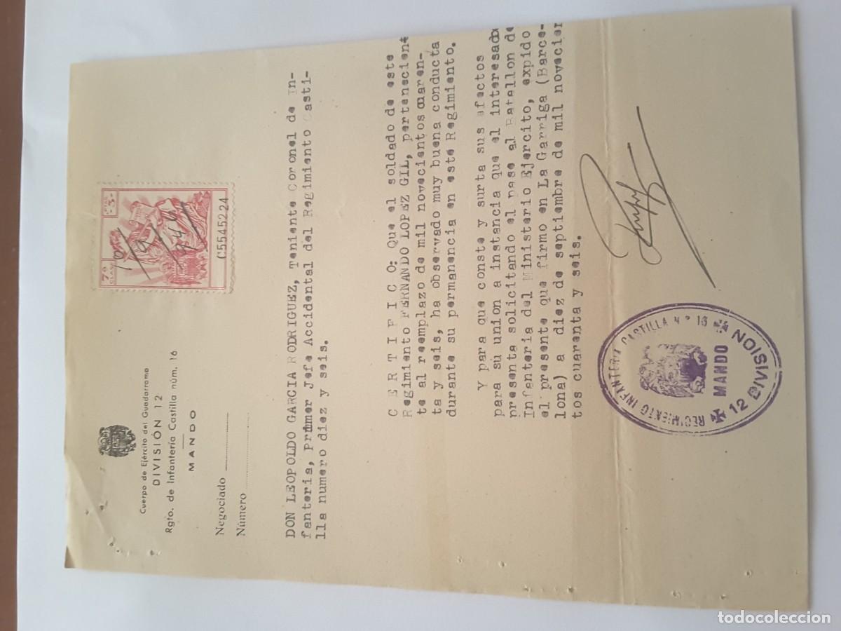 Militaria: Documento guerra civil Espa&ntilde;a