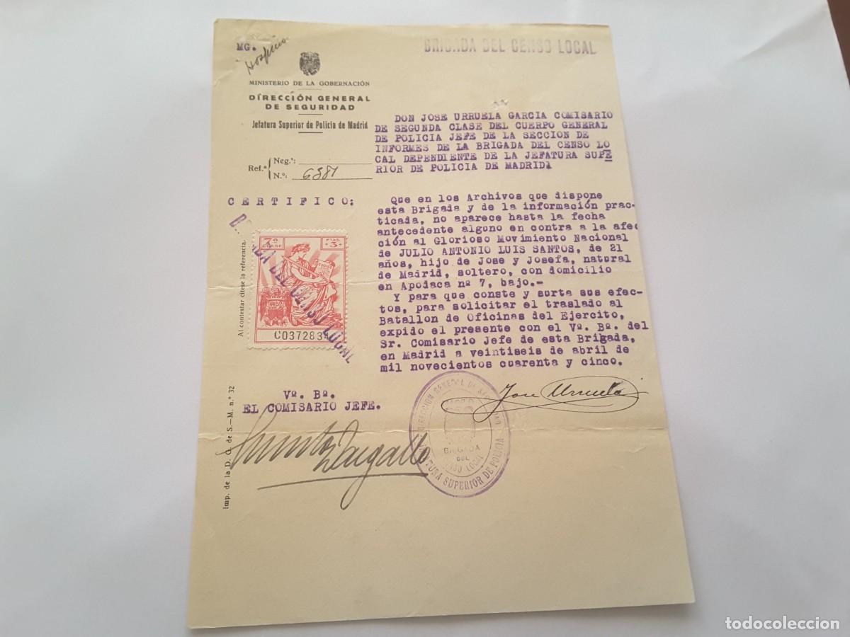 Militaria: Documento guerra civil Espa&ntilde;a