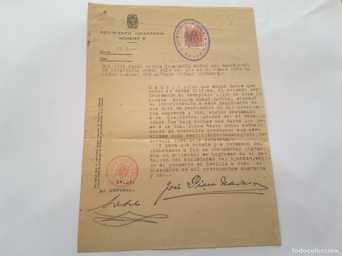 Militaria: Documento guerra civil Espa&ntilde;a