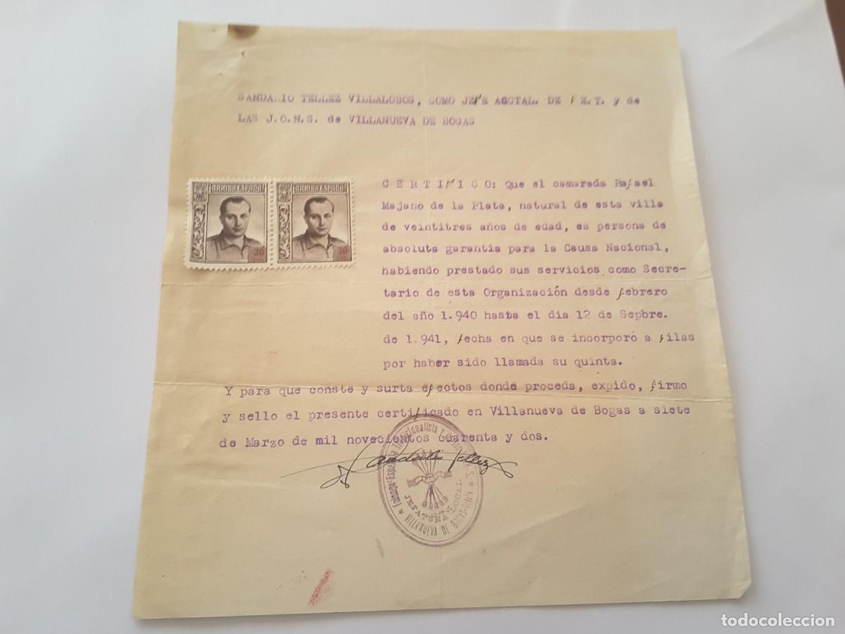 Militaria: Documento militar Espa&ntilde;a - Foto 1