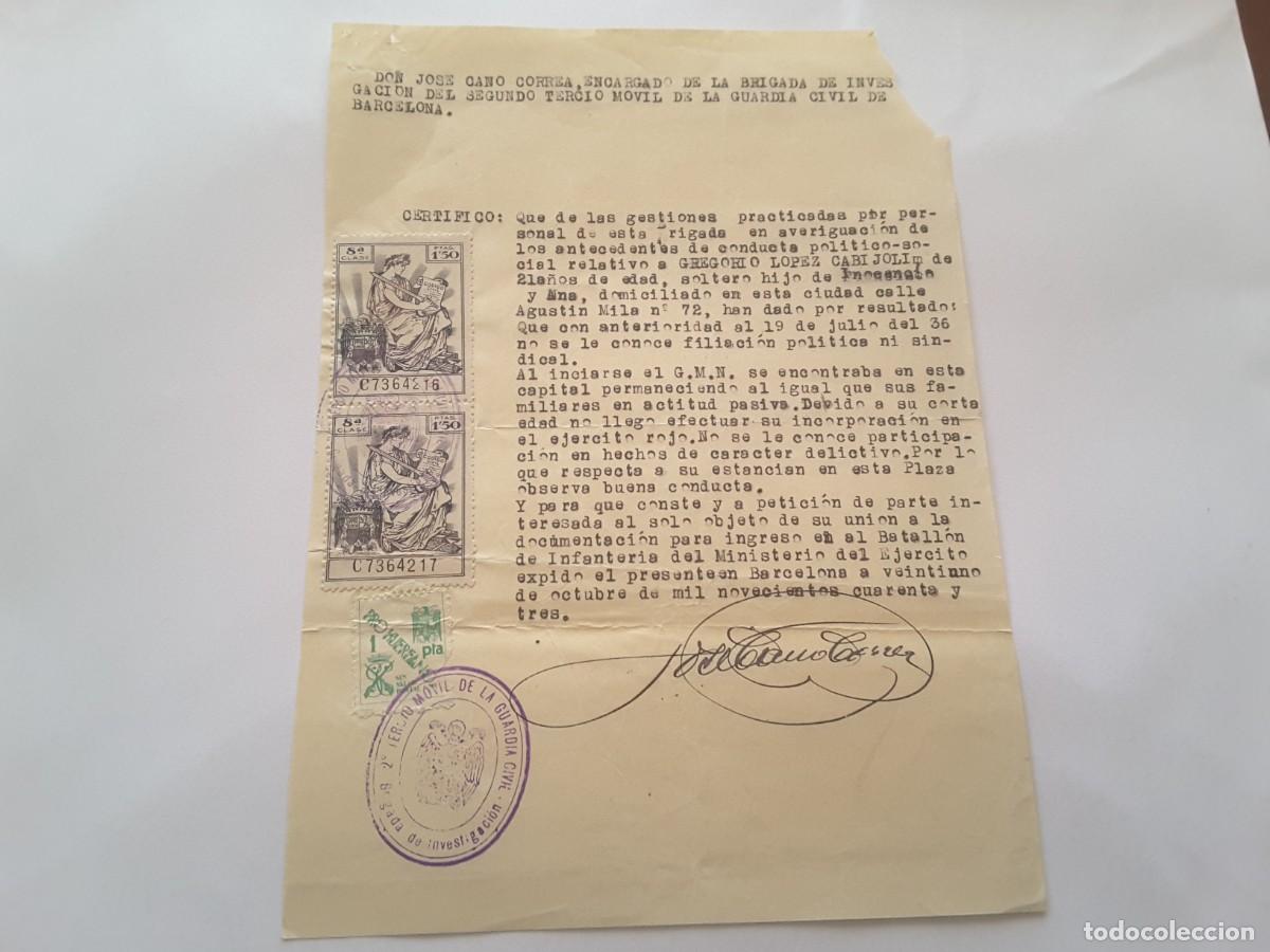 Militaria: Documento militar Espa&ntilde;a