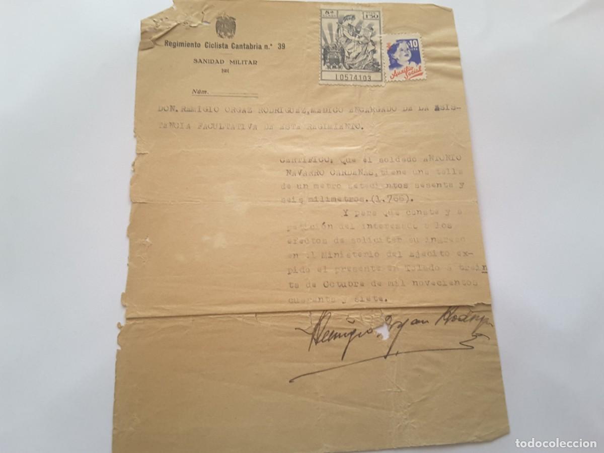 Militaria: Documento militar Espa&ntilde;a - Foto 1