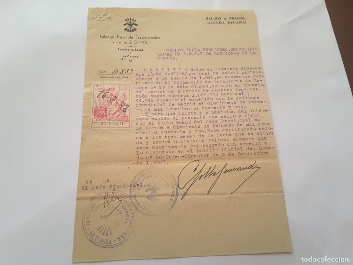 Militaria: Documento militar Espa&ntilde;a - Foto 1