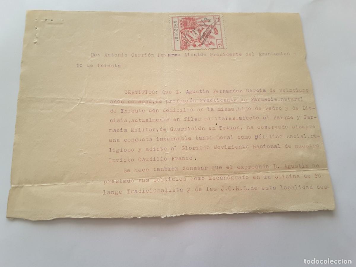 Militaria: Documento militar Espa&ntilde;a - Foto 1