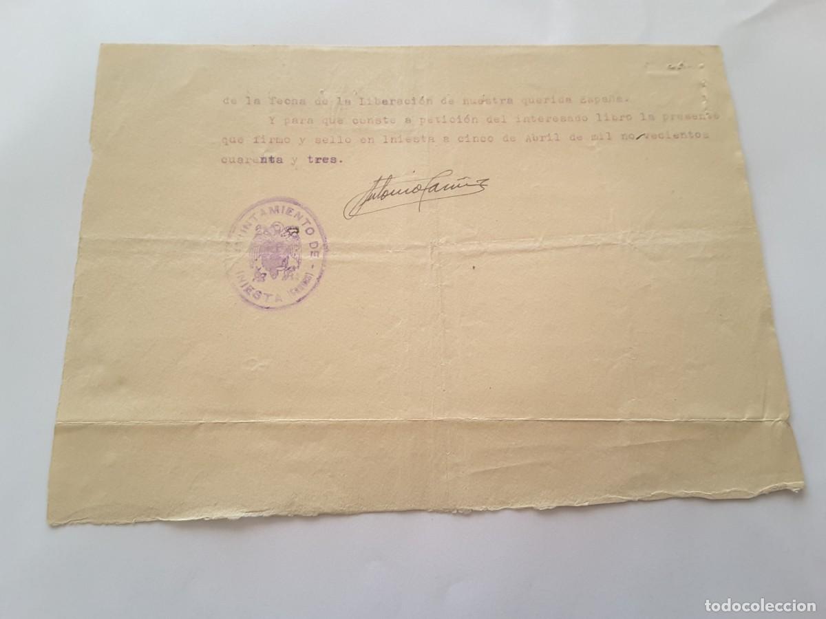 Militaria: Documento militar Espa&ntilde;a - Foto 2