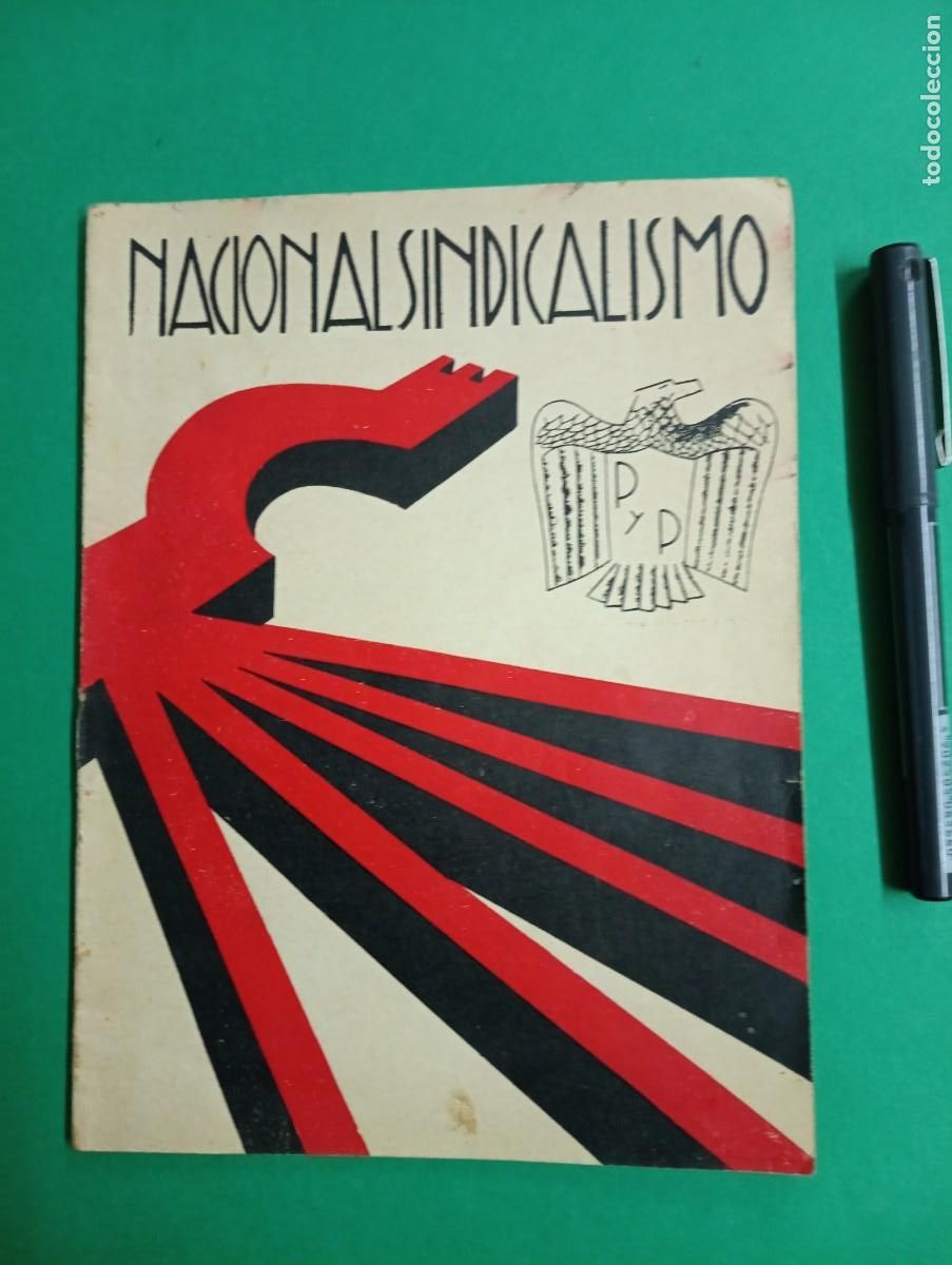 Militaria: Antiguo libro NACIONAL SINDICALISMO. Falange. I.G. Uriarte - Zaragoza. Guerra Civil.